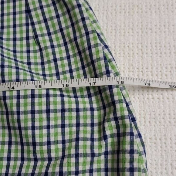 Vintage 1970's Handmade Zippered Sz. 25 Blue & Green Striped Midi Skirt - Picture 5 of 9